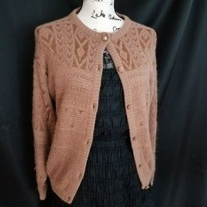 Vintage women's brown cardigan knit sz S/M